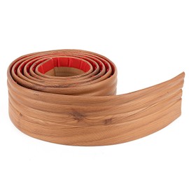 COUKIU Flexible Baseboard Molding Trim, Peel and Stick Rubber Wall Base Moulding Trim, 4 Inch x 10 Feet Self-Adhesive Vinyl Wall Base Cove Base (Brown Wood Color)