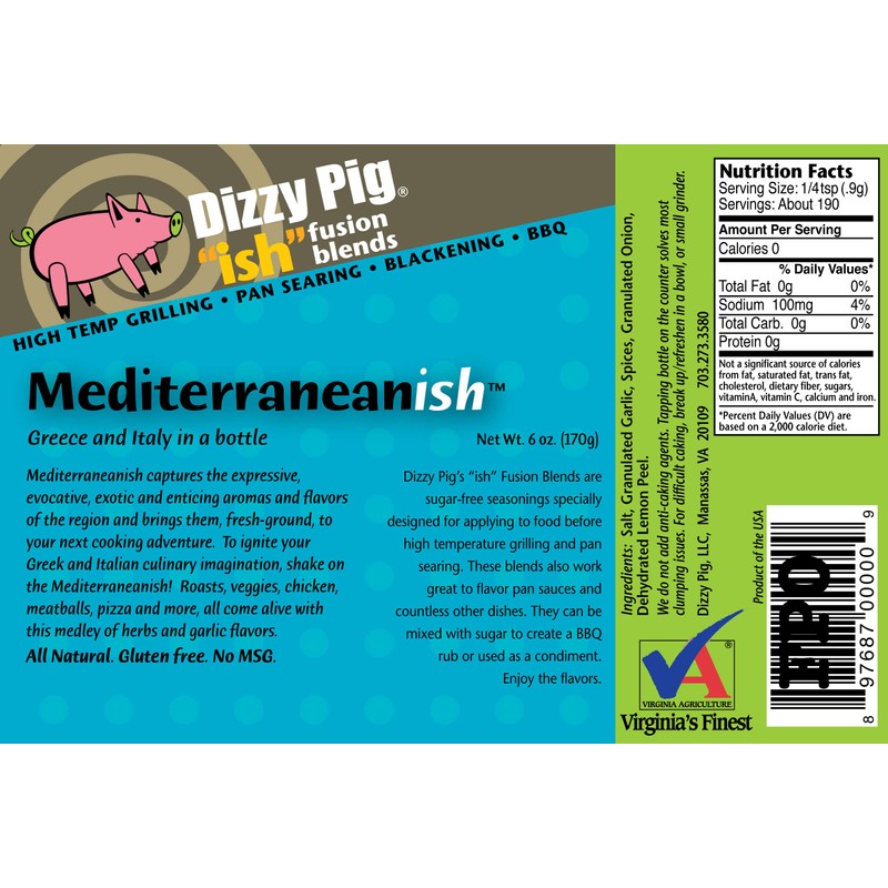 Dizzy Pig ish Fusion Mediterranean-ish Greek & Italian Seasoning (8oz