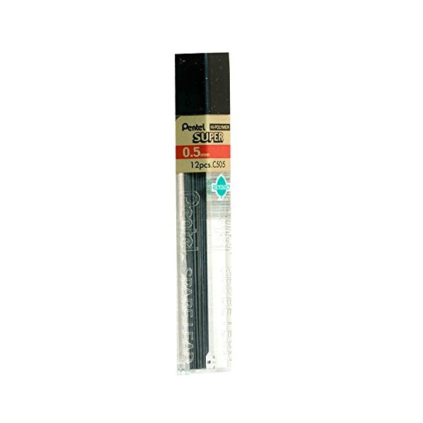Pentel 0.5 mm 4B Refill Lead (Pack of 12 Tubes, 12 Leads per Tube)