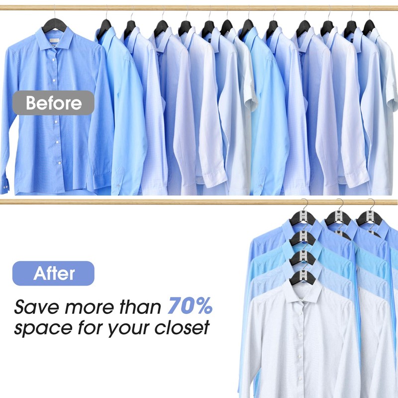 Besslly 100Pcs Clothes Hanger Connector Hooks, Plastic Space Saving Heavy