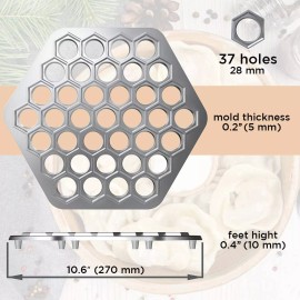 MHH Russian Ravioli Maker Dumplings Mold - Pelmeni Maker - Pelmeni Metal Mold - P...