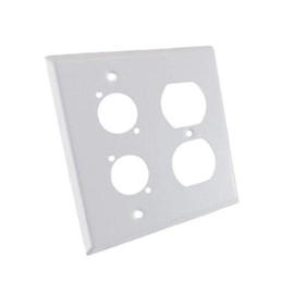 usbargainsound ProCraft Stainless Steel White 2 Gang Wall Plate/AC Duplex 2 XLR D Style Hole