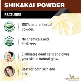Forest Herbs 100% Natural Organic Shikakai Powder, Acacia Concinna Excellent Hair Conditioner Powder For Hair - 100 Grams