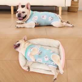 FEimax Dog Recovery Suit After Surger, Abdominal Wounds Post Surgical Recovery, Soft Breathable Dog Bodysuit for Small Middle Pet, Alternative Bandages Substitute Abdominal Wounds Cone & E-Collar