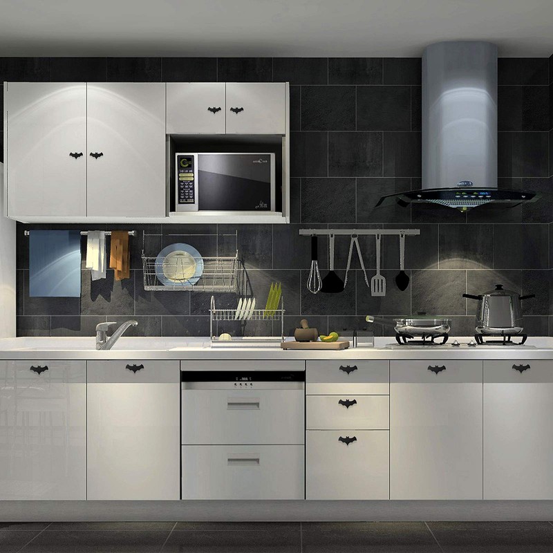 Gothvanity Gothic Bat Cabinet Knobs 8 Pack - Black Gothic