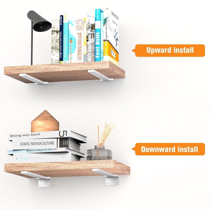 Floating Shelf Bracket 8 inch 8 Pack L Brackets for