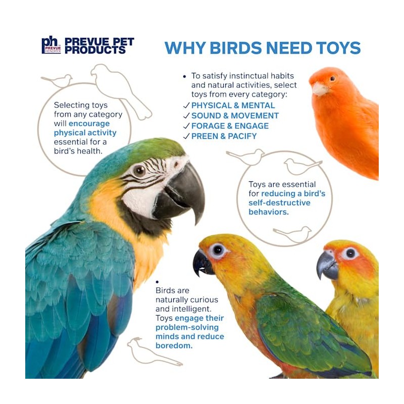 Pervue Pet Products Naturals Sound & Movement Crown Bird Toy,4"