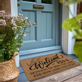 XLDLIOO Welcome Ish Door Mat, Funny Welcome Front Door Mat Indoor Outdoor Entrance, Funny Artificial Coir Doormats Rugs for Porch Patio Entryway Home Decor 30x17in