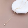 Inateannal Boho Cubic Zirconia Lariat Necklace Gold Crystal Drop Y