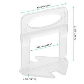 FUNSUEI 800 Piece 1/32 Inch Tile Leveling System Clips, DIY Tiles Leveler Spacers, Lippage-free Leveler Spacers for Ceramic, Tile, Stone Installation, (1mm)