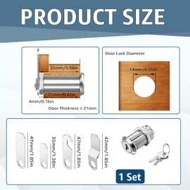 Mailbox Cabinet Cam Lock with Key Alike 25MM, Security Cam Lock for Letterbox, Drawer, Locker, Cupboard, and Cabinet, Keyed Alike Door Lock for Home Office Furniture, DIY and Professional Use