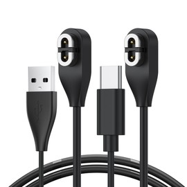 Meliya 2 Pack Compatible for Shokz Charging Cable, USB&USB-C Magnetic Charging Cord for Aftershokz Aeropex AS800,Shokz Openrun Pro,Openrun,OpenRun Mini,OpenComm Bone Conduction Headphones (60CM*2)