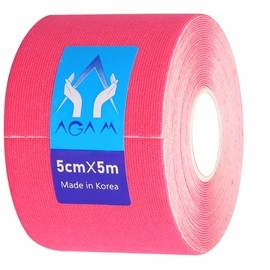 A-Tape Kinesiology Tape (Pack of 2) Knee, Calf & Thigh Support (Waterproof Spandex Cotton, Black | Pink) 5 MTR X 5 cm