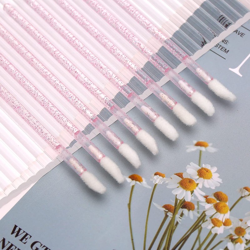 Elisel 100 Pcs Disposable Crystal Lip Brushes Make Up Lip