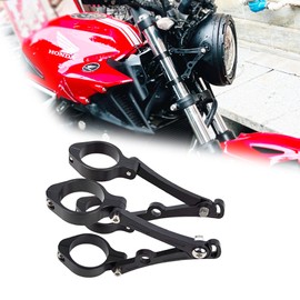 HARPUOU Motorcycle Headlight Bracket 46-50mm Black Headlamp CNC Fork Tube Side Mount Bracket for Most Motorbikes