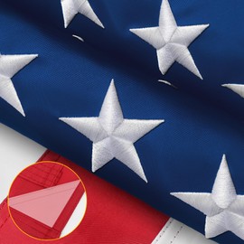 Super Sturdy American Flag 3x5 Outdoor Heavy Duty,The Strongest Longest Lasting Thicken Cloth Tough Durable 3 x 5 Ft Usa Flag,All Weather Us Flag High Wind with Us Flagembroidered Stars, Sewn Stripes.