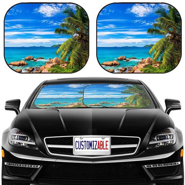 MSD Car Sun Shade Windshield Sunshade Universal Fit 2 Pack,