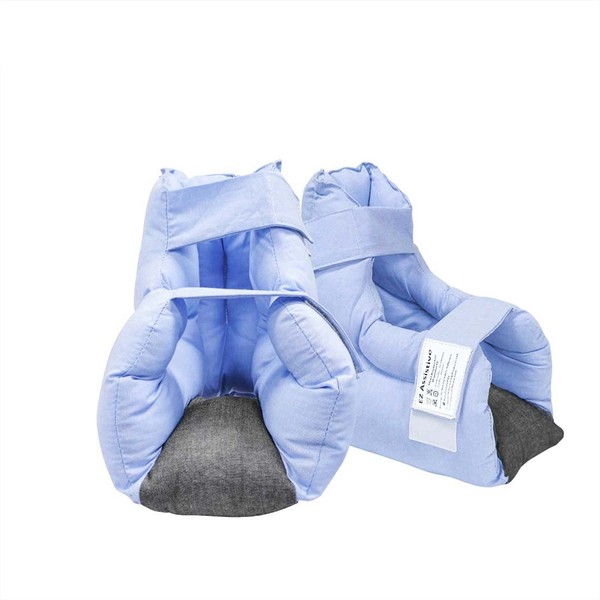 EZ Assistive Protectores de talón para quitar la presión y las úlceras por escamas para terapia curativa de la presión del talón y lesiones de tela profundo, Azul 003