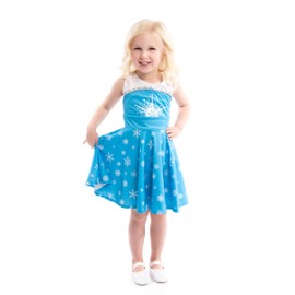 Little Adventures Ice Queen Twirl Dress (8) - Machine Washable Child Pretend Play and Party Dress with No Glitter Blue