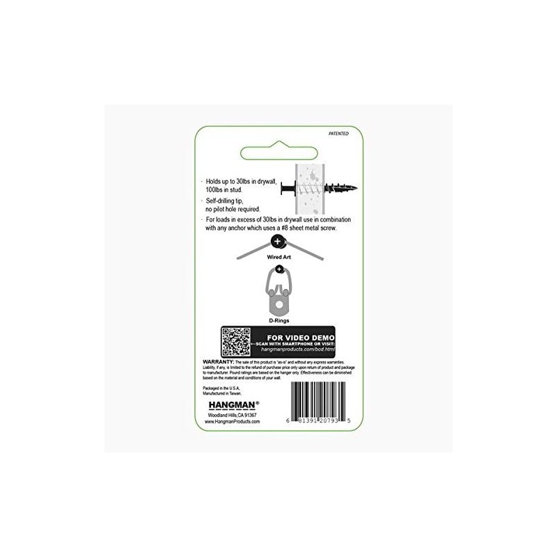 Bear Claw Hanger Black BCD-25 Pack of 25