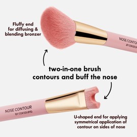 2-In-1 Nose Contour Brush, Dual-Ended U-Shaped & Angled Fluffy Brush, Makeup Contour for Nose Sculpting and Defining