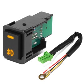 Auto Dynasty Front Dash Mount Fog Light Lamp Switch with Wiring Harness Compatible with Nissan Sentra Pathfinder Rogue Altima 2013-2021, Matte Black