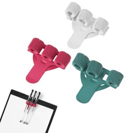 PENCHUAN Pack of 3 Nurse Accessories, Stainless Steel Pen Holder, Adjustable Three Holes Pen Holder, Nurse, Metal Pen Holder, Tunic, Nurse Accessories Clip for Tunic (White, Rose Red, Green)