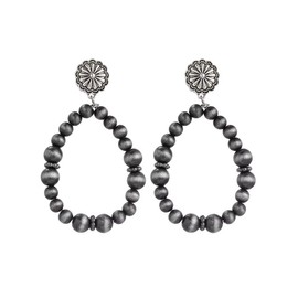 Blue Drop Navajo Pearl Earrings for Women Western Cowboy Cowgirl Turquoise Beaded Drop Dangle Earrings Vintage Ethnic Boho Western Jewelry for Women