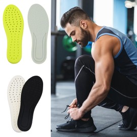 Wisebom Memory Foam Shoe Insoles for Men and Women 3 Pairs, Comfort Massage Insoles Shock Absorption Insoles Breathable Super Soft Cushioned Shoe Inserts for Running Walking, Hiking (UK: 7-7.5)