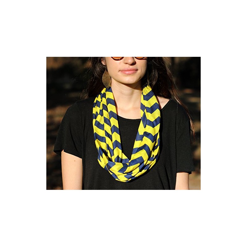 Yellow & Navy Chevron Infinity Scarf