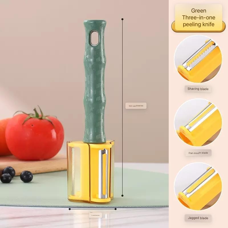 3-in-1 Vegetable Peeler,Three Kinds of Blades,Wire Removal, Peeling and Sawtooth