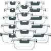 M MCIRCO 30 Pieces Glass Food Storage Containers with Snap