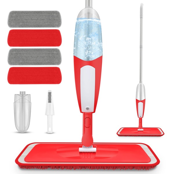 Spray Mop for Floor Cleaning, UMAYCOOL Floor Mop Microfiber Spray Mop Dry Wet Mop Dust Mop with 4 Reusable Mop Pads & 550ML Refillable Bottle for Cleaning Laminate, Tile, Wood, Hardwood Floor