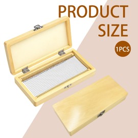 26x10.5x3.5CM Wooden Slide Storage Box for Microscope Slides, Holds 50 Slides Prepared Microscope Slide Set Box, Ideal for Biology Students, Science Teachers, Laboratory Researchers