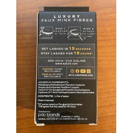 Eylure London Luxe Faux Mink Pre-Glued Lashes 15HR Wear Reusable 3x's ~ Paragon