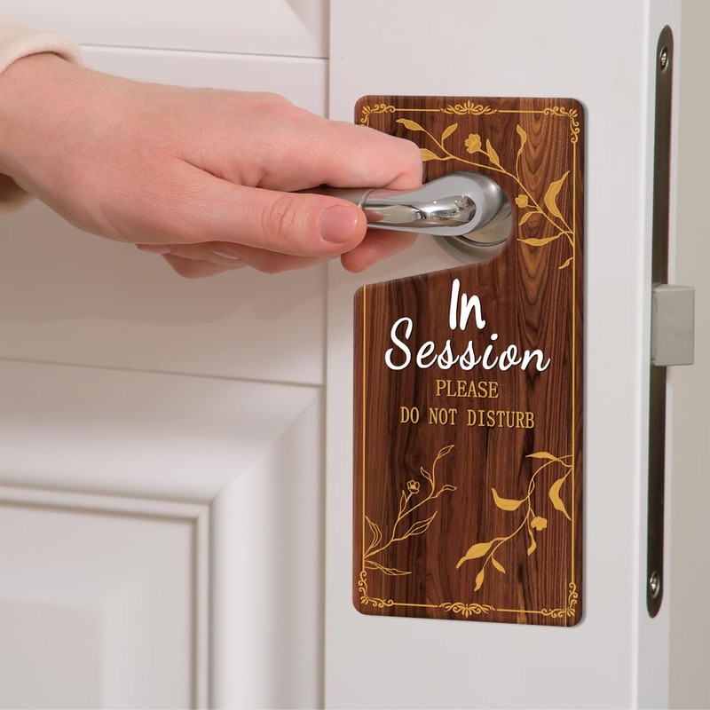 2 Pack In Session Door Sign for Therapists Please Do