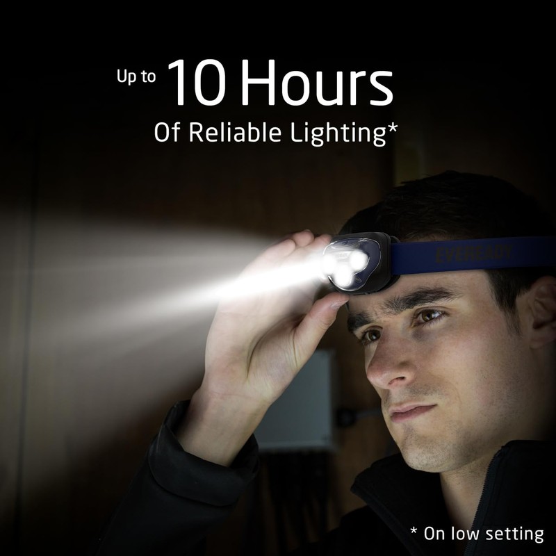 Eveready LED Headlamp, 200 Lumen, IPX4 Water Resistant, Durable Indoor