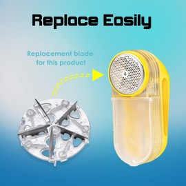 Pionix Extra Power Lint Remover Fabric Shaver Replacement Blades (4 Pack), Used to Replace The Blades of Pionix Fabric Shaver-Best Fuzz Pill Bobble Remover for Fabric Fleece Curtains Clothes, Clear