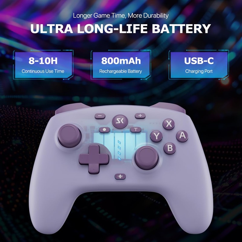Wireless Switch Controller for Switch/Switch 2/Lite/OLED/PC Controller with 2.4G Adapter,