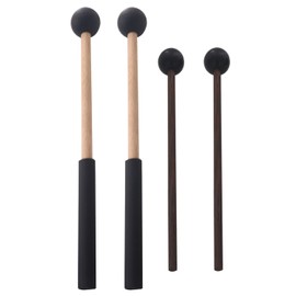 TUOREN 2Pair Steel Tongue Drum Mallets Rubber Head Percussion Sticks for Tongue Drum Glockenspiel Xylophones Woodblock
