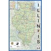 Illinois Physical State Map - 15.1 x 23.3 Inches -