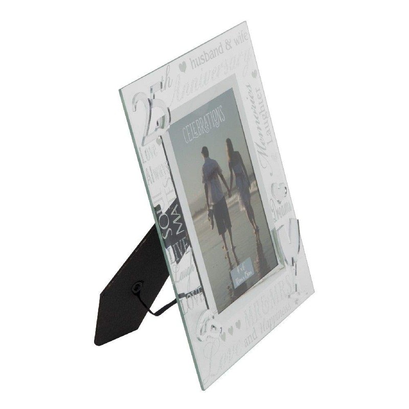 Juliana Silver 25th Wedding Anniversary Mirrored Photo Frame