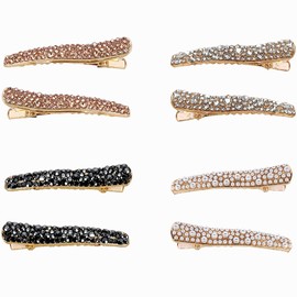8Pcs Fashionable Duckbill Hair Clips Vintage Rhinestone Alligator Hair Clips Classic Non-Slip Alligator Hair Clips for Thick Fine Long Hair