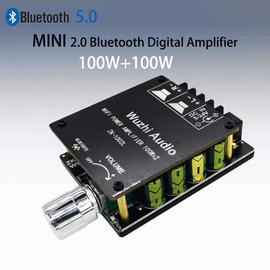 Aswalling -1002L Mini Bluetooth 5.0 DC 5-24V Wireless Audio Digital Power Amplifier Stereo Board 100Wx2 Bluetooth Amp Amplifier