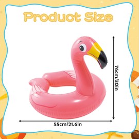 Flamingo Inflatable Swimming Ring, 30 x 21½ Inch (76 x 55 cm) PVC Ring, Water Play Ring, Swimming Ring, Water Sports, Party Accessories, Swimming Rings, Animal Rings for Babies, Children, 2-6 Years,
