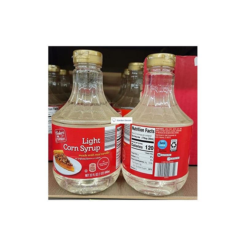 Baker's Corner Light Corn Syrup 32fl oz 946ml (Two Bottles)