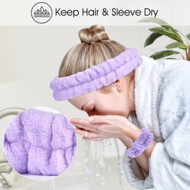 ATROCH 6 Pcs Spa Headband Wristband Set – Soft & Cozy for Makeup, Skincare, Face Washing & Face Masks Best Holiday Present for Her