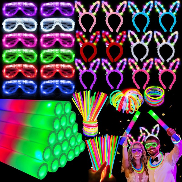 236 PCS Glow in the Dark Party Supplies Light Up