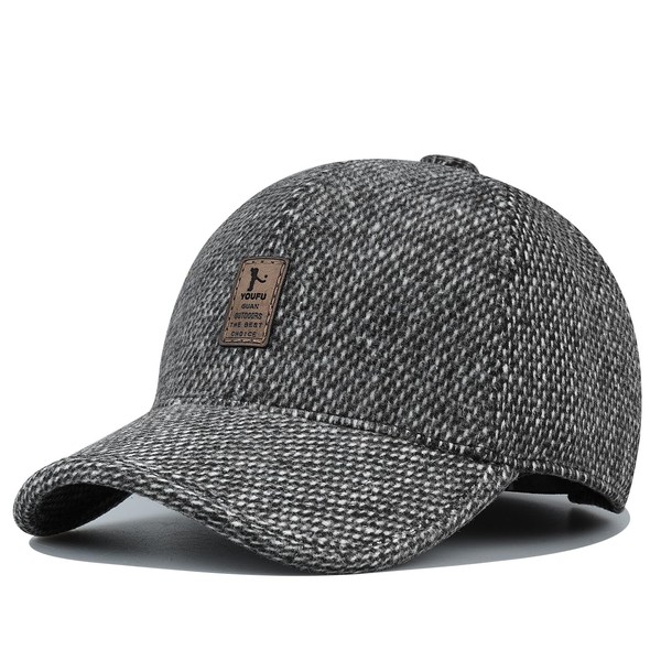 Clakllie Men's Winter Warm Woolen Peaked Baseball Cap Hat with