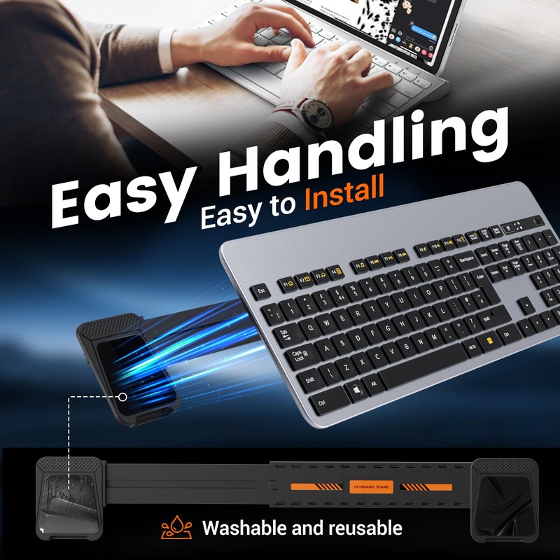 HONKID Computer Keyboard Stand for Desktop, 4-Angle Tilt Adjustable Keyboard